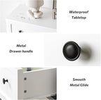 6 Drawer Double Dresser for Bedroom, 55.1" Wide Dressers & Chests of Drawers with Large Capacity Storage,White Dresser for Bedroom,Hallway,White