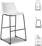 Signature Design by Ashley Centiar Urban Industrial 28.75" Pub Height Bucket Seat Barstool, 2 Count, White