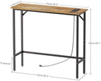 Narrow Console Table with Led Light and Charging Station，29.5" Small Entryway Table，Display Table，Entryway Hallway Thin Sofa Table Behind Sofa, Small Spaces, Living Room, Rustic Brown