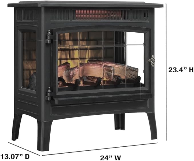 duraflame Freestanding Electric Fireplace Stove Heater with 3D Flame Effect for 1,000 Sq. Ft. Cinnamon