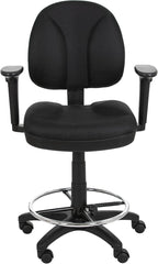 OEF Furnishings Comfort Office Stool with Arm Rests, 24.5"-34.5" Height