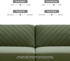 mopio 76.4" Futon Sofa Bed, Couch, Loveseat, Sleeper Sofa, Mid Century Modern Futon Couch, Sofa Cama, Couches for Living Room (Olive Green Premium Velvet)