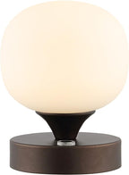 JONATHAN Y JYL7111B Eli 8" Modern Minimalist Iron Rechargeable Integrated LED Table Lamp Contemporary Bedside Desk Nightstand Lamp for Bedroom Living Room Office, Nickel/White
