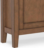 SIMPLIHOME Redmond SOLID WOOD 36 inch Wide Transitional Entryway Storage Cabinet in Rustic Natural Aged Brown for the Living Room, Entryway and Family Room