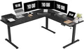 SANODESK Electric Corner L-Shaped 71 x 63 in Standing Desk, Memory Height Adjustment, Black Top Black Frame