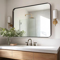 ANDY STAR Bathroom Mirrors for Wall, 30"x40" Bronze Bathroom Mirror, Rounded Rectangle Mirror, Framed in Premium Stainless Steel with Brushed Finish