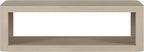 Henn&Hart 47" Rectangular Low-Profile Coffee Table with Open Storage Shelf for Living Room, Family Room, or Office, Alder White