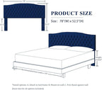 Velvet Upholstered Headboard King/Cal King Size Latest Model Wall Mount, Bed Frame Mount, Featuring High-Density Sponge Padding, Luxury Texture Easy Assembly Comfort and Style-Navy Blue