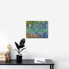 Wieco Art Irises Modern Stretched and Framed Floral Giclee Canvas Print By Van Gogh Famous Flowers Oil Paintings Reproduction Artwork Pictures on Canvas Wall Art for Bedroom Home Decorations