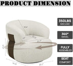 Swivel Barrel Accent Chairs-Modern Round Club Arm Chair Upholstered Living Room Armchair, Single Sofa Seating Bedroom Side Reading Seat for Living Roon Office (Beige,1 Pack)