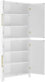 Crosley Furniture Roarke Corner Kitchen Storage Pantry Cabinet with Shelves, Kitchen, Dining, Laundry Room, White