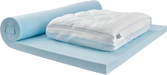 Sealy Dreamlife 3” Gel Memory Foam Twin XL Mattress Topper with 1” Quilted Cooling Cover, SealyComfort Gel Foam, SealyCool Poly Blend Cover