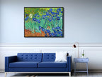 Wieco Art Framed Wall Art Irises by Van Gogh Famous Flowers Oil Paintings Reproduction Large Canvas Prints Modern Canvas Prints Artwork Pictures on Canvas for Wall Decor Black Frame