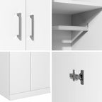 Furinno Robin Wardrobe Cabinet with Hanging Rod, Closet Organizers and Storage, for Wardrobe, Bedroom, Living Room, Entryway, White