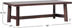 Walker Edison Colt Modern Farmhouse Solid Wood Rectangular Coffee Table, 48 Inch, Espresso