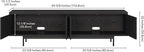 Henn&Hart Rectangular TV Stand for TV's up to 75" in Natural Black, for Home, Living Room, Bedroom, Entertainment Room, Office