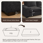 PARKOL 99" L-Shaped Sectional Couch with Storage, Sofa with Reversible Chaise, USB Type-C Charging, Chenille Fabric, Removable Cushion Covers, for Small Space, Apartment, Living Room, Dark Gray