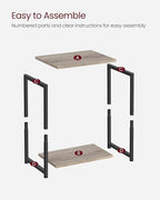 VASAGLE Side Tables Set of 2, Small End Table, Nightstand for Living Room, Bedroom, Office, Bathroom, Greige and Black ULET272B02