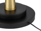 Possini Euro Design Burbank Modern Downbridge Floor Lamp 64" Tall Black Brass Gold Metal Linen Drum Shade for Living Room Reading Bedroom Home Office House