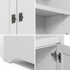 Furinno Robin Storage Cabinet, Pantry Cabinet with 3-Tier Adjustable Shelves with 2 Door Cabinet, 30W, Kitchen Organizer Cabinet, Organization and Storage, for Pantry, Living Room, Home Office, White
