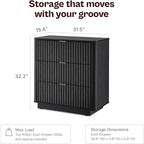 mopio Blake 3 Drawer Dresser for Bedroom, Chest of Drawers, Wood Dresser Organizer, Modern Farmhouse, Tall Night Stand, Enhanced Safety, Sturdy Compliant (1, Black, One Size)