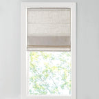 Madison Park Kyler Cordless Roman Shades - Single Panel, Lightweight Linen Blend Fabric, Natural Design, Easy Installation, Light Filtering Window Blind, Bedroom, Living Room Decor 27"W x 64"H Natural