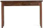 SIMPLIHOME Artisan Console Table - 46 Inch Wide Solid Wood Sofa Table in Russet Brown, Transitional Storage Table for Entryway or Living Room with 2 Drawers and Clean Angle-Edged Top