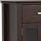 SIMPLIHOME Artisan Buffet - 54 inch Wide Solid Wood 3-Door Sideboard Buffet in Dark Chestnut Brown, Transitional Storage Cabinet for Dining Room or Kitchen with Adjustable Shelves and Bronze Hardware