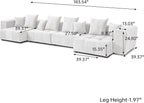 WJShome 183" Oversized Modular Sectional Sofa, U Shaped Couch with Ottoman,Sectional Couches for Living Room,Large Linen Deep Seat with Pillow Couches for Home,Spacious Space,White