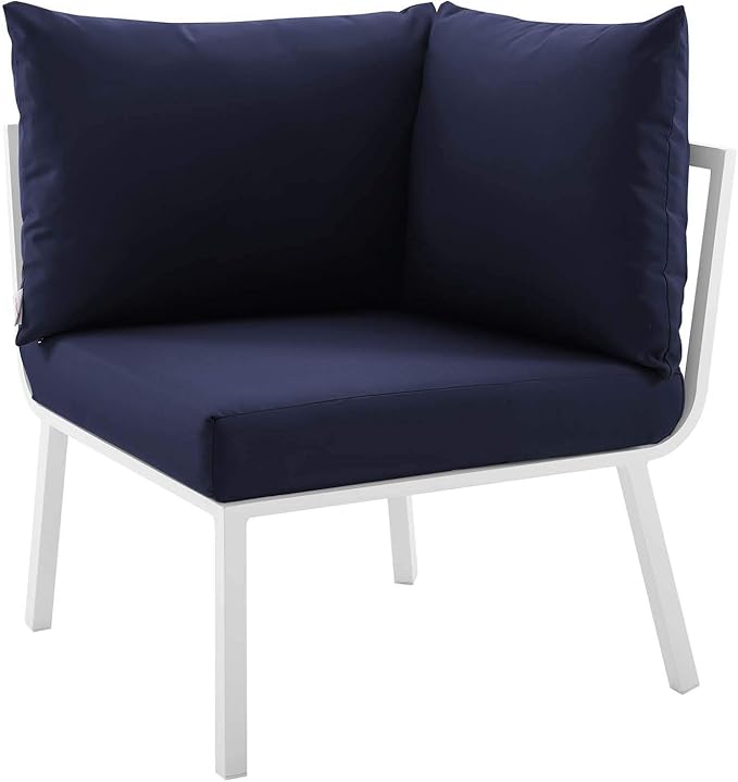 Modway Riverside Outdoor Furniture, 4-Piece Set, White Navy
