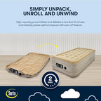 Serta Raised Air Mattress with Never Flat Pump | Luxury Inflatable Mattress with Built in Air Pump to Ensure a Good Night’s Rest | Heavy Duty Blow Up Mattress with Self Inflating Pump