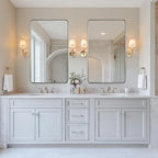 ANDY STAR Wall Mirror for Bathroom, 24x40 Inch Brushed Nickel Rectangle Bathroom Mirror for Over Sink, Modern Silver Rectangular Mirror for Vanity with Non-Rusting Tube Metal Frame, Explosion-Proof