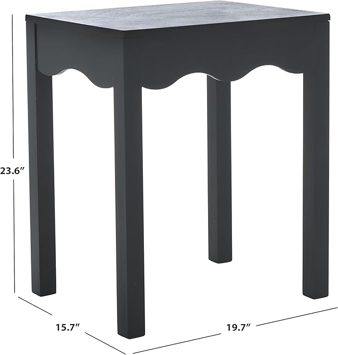 SAFAVIEH Home Collection Lilith Matte Black Square Wave Accent Table
