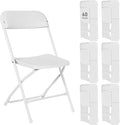 60 Pack Plastic White Folding Chairs, Portable Stackable Commercial Party Folding Chairs with Steel Frame 350lbs for Home Office Outdoor Indoor Office Wedding Party Event