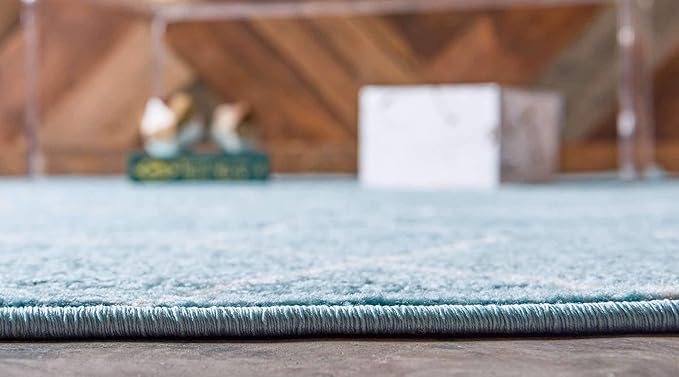 Unique Loom Trellis Frieze Collection Area Rug - Geometric (5' 1" x 8', Light Blue/ Ivory)