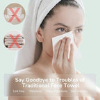 Disposable Face Towel 100 Cont,7.9"X7.9"Clean Face Towelettes for Washing Face, 100% Cotton Soft Dry Wipe, Biodegradable Face Towels & Facial Tissuel Travel Size for Cleaning,Makeup Removal