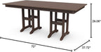 POLYWOOD Lakeside Farmhouse Rectangle Outdoor Dining Table, 37" x 72", All-Weather HDPE Patio Furniture, Fade Proof, Stain Proof, Mahogany