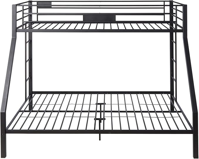 DOONREXS Upgraded Twin XL Over Queen Bunk Bed, Heavy Duty Strong Steel with Ladders and Guard Rail