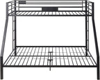 DOONREXS Upgraded Twin XL Over Queen Bunk Bed, Heavy Duty Strong Steel with Ladders and Guard Rail