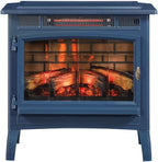 duraflame Freestanding Electric Fireplace Stove Heater with 3D Flame Effect for 1,000 Sq. Ft. Room, Navy
