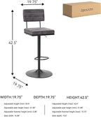Signature Design by Ashley Strumford Modern 30.75" Adjustable Bar Height Barstool, 2 Count, Gray