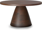 SIMPLIHOME Winnie Coffee Table - 30 inch Wide Solid Acacia Wood Round Living Room Table in Walnut, Modern Center Table for Sitting Area or Lounge with Spacious Top and Pedestal Base, Assembled