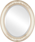 OVALCREST Oval Beveled Wall Mirror for Home Decor - Florence Style - Taupe - 34" x 24"