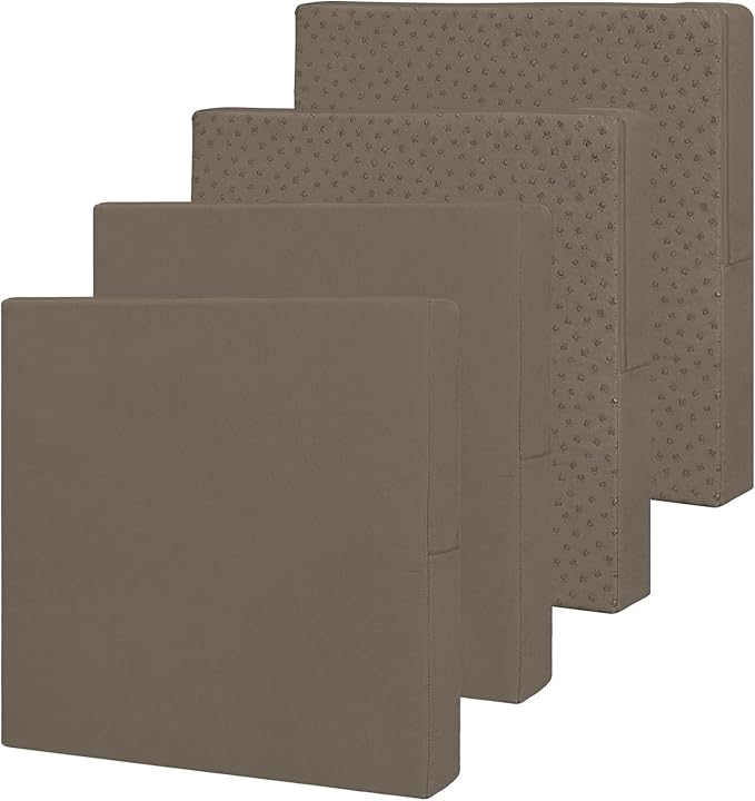 Easy-Going Waterproof Patio Cushion Covers ONLY Cover 20x18x4 inch 4 Pack Replacement Non-Slip Outdoor Seat Cushion Slipcover with Zipper. Taupe