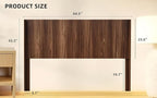 KEIKI Wooden Queen Size Headboard Only, 64.5" Wide Farmhouse Headboards with Wall Mounted Fluted Panel & Wingback for Bedroom, Walnut Brown