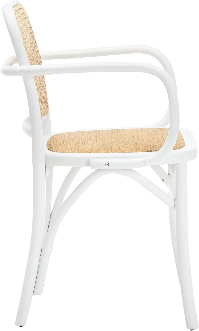 Safavieh Home Keiko White and Natural Cane Dining Chair