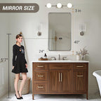 ANDY STAR Wall Mirror for Bathroom, 24x40 Inch Brushed Nickel Rectangle Bathroom Mirror for Over Sink, Modern Silver Rectangular Mirror for Vanity with Non-Rusting Tube Metal Frame, Explosion-Proof