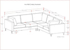 SIMPLIHOME Ava Corner Sectional Sofa in 100% Recycled Polyester Tightly Woven Performance Fabric, Pebble Grey, 102-inches Wide, Handcrafted Mid-Century Modern Style L-Shaped Couch for Living Room