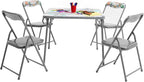 Flash Furniture Mindy Kids 5-Piece Folding Square Table and Chairs Set for Daycare and Classrooms, Children's Activity Table and Chairs Set, Printed