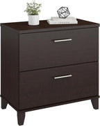 Bush Furniture 2 Drawer Lateral File Cabinet, Letter and Legal-Size Document Storage for Home or Professional Office, Somerset Collection, Mocha Cherry